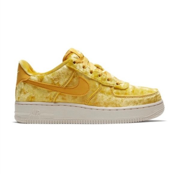 Nike Other - Nike Air Force 1 Yellow Velvet Sneakers 6.5Y